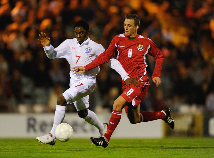Matthias Fanimo in action for England U16s against Wales in October 2009.